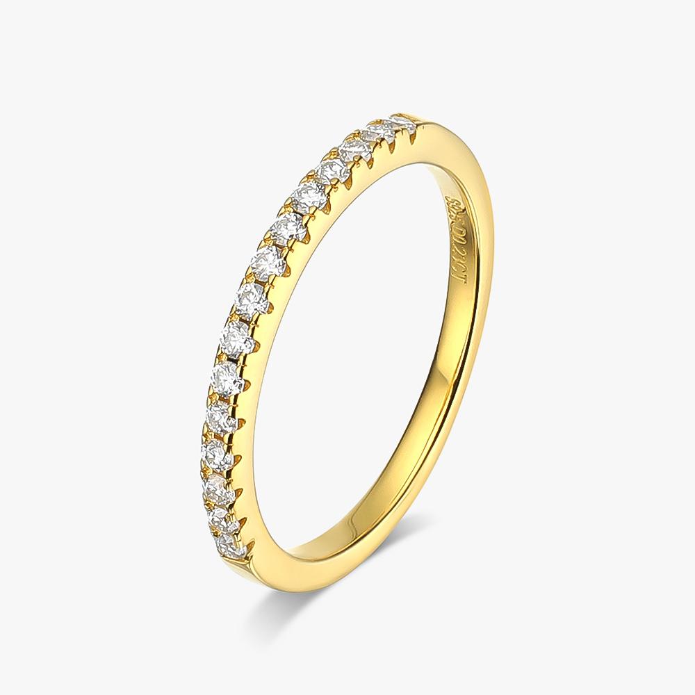 OEVAS 1.5MM Real Moissanite Band Ring White Gold S925 Silver for Women Sparkling Anniversary Gifts