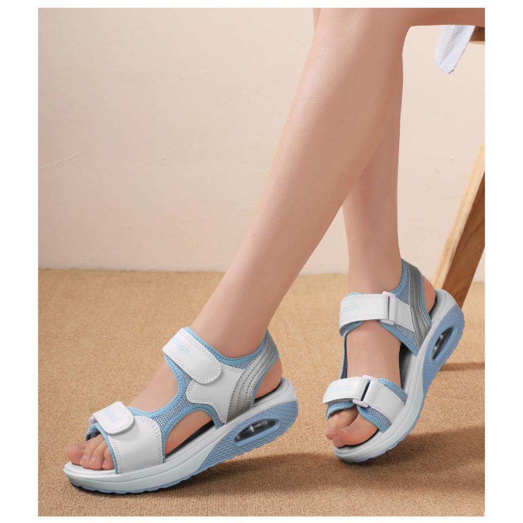 Air Cushioned Sports Sandals, Women's Summer Breathable and Shock-absorbing Fashionable Beach Shoes, Lightweight and Casual Sandals for Outdoor Wear