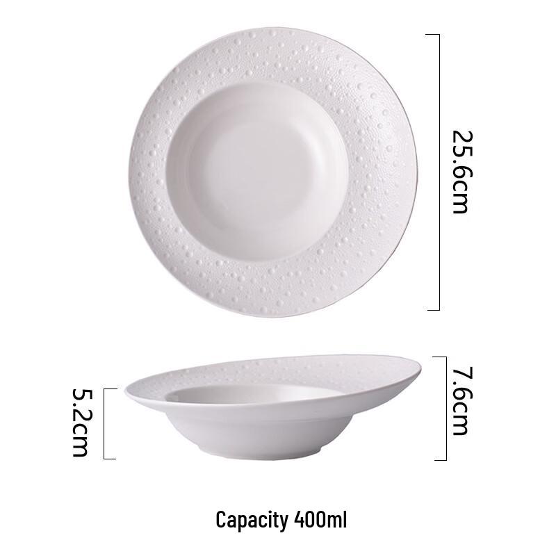 Elegant French Style Ceramic Soup & Pasta Plate