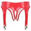 Womens Patent Leather Briefs Glossy Finish Garter Clips Open Crotch Design Club Lingerie