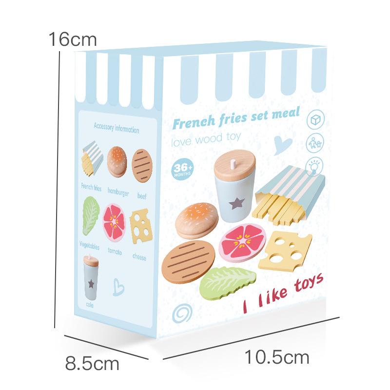 

Children s simulation play house toys American vegetable fruit salad French fries burger popsicle breakfast combination set