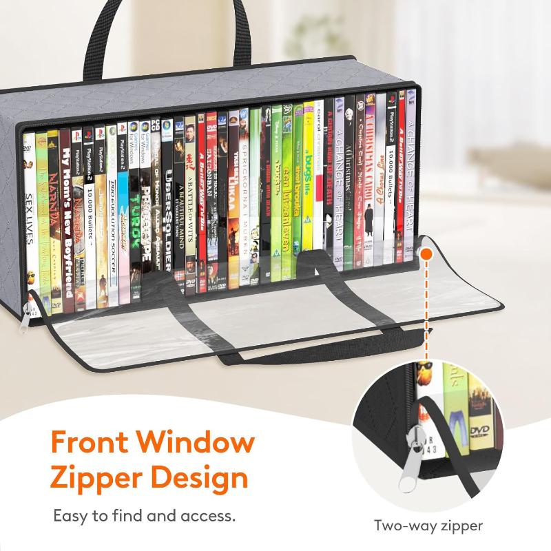 DVD Organizer Bag Non Woven Fabric Material Large Capacity Comic Book Storage for Bedroom Living Room Gift Use