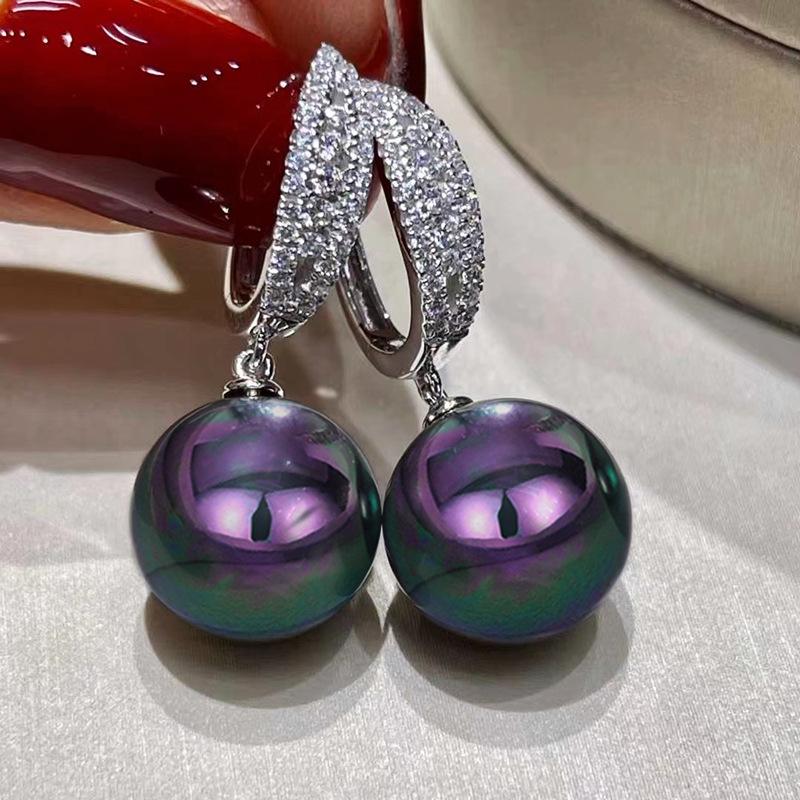2026 New High End Personalized Magic Black Earrings with Future Fashion Design Zircon Original Zircon