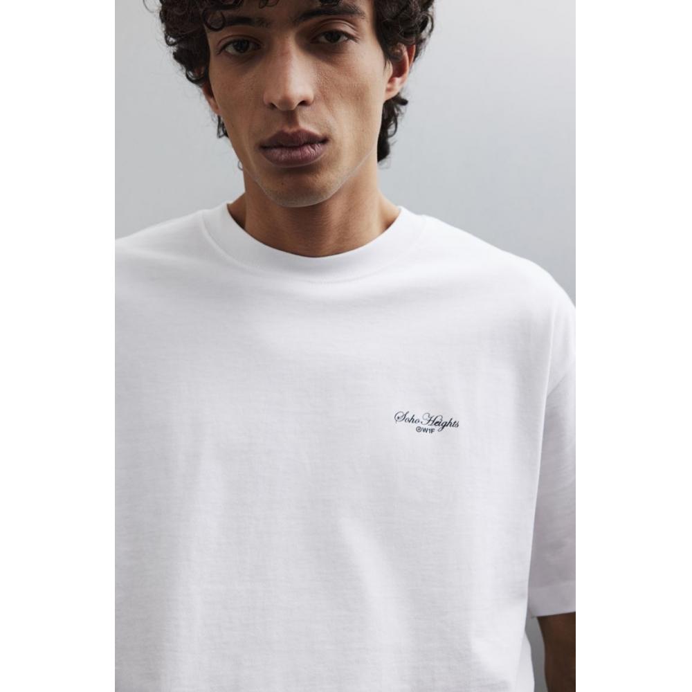 H M Loose FiT PrinTed T sHirT wHiTe soHo HeigHTs