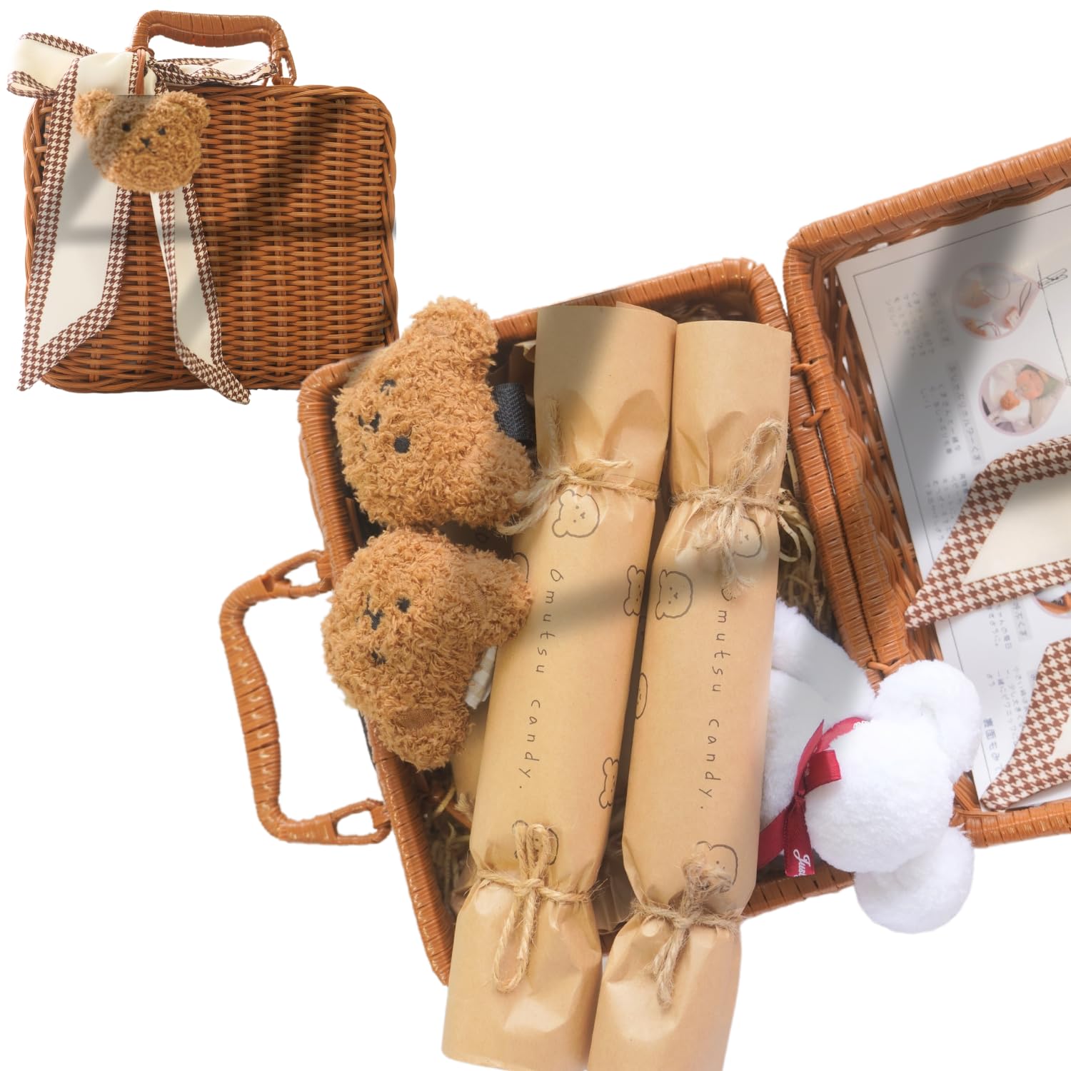 

Держатель для пустышки «Конфета-мишка», подарок на детский праздник для мальчиков 1-7 месяцев (4 кг-8 кг), Торт из подгузников Moony Natural, Органический хлопок, Конфеты из подгузников для новорожденных