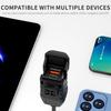 Motorcycle USB Charger, Dual USB Type C 30W PD & QC 3.0 Motorcycle Phone Charger With Voltmeter & ON/Off Switch, Waterproof ATV/Motorcycle/Dirt Bike