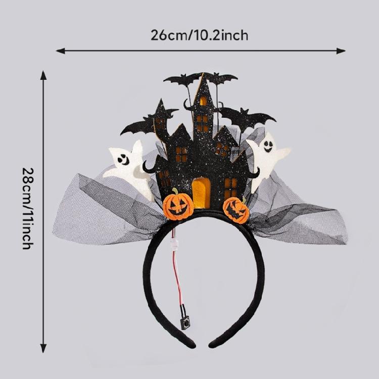 3D Glowing Castles Hairband Party Headwear For Halloween Night Event Theme Costume Accessories Festival Props Headpiece