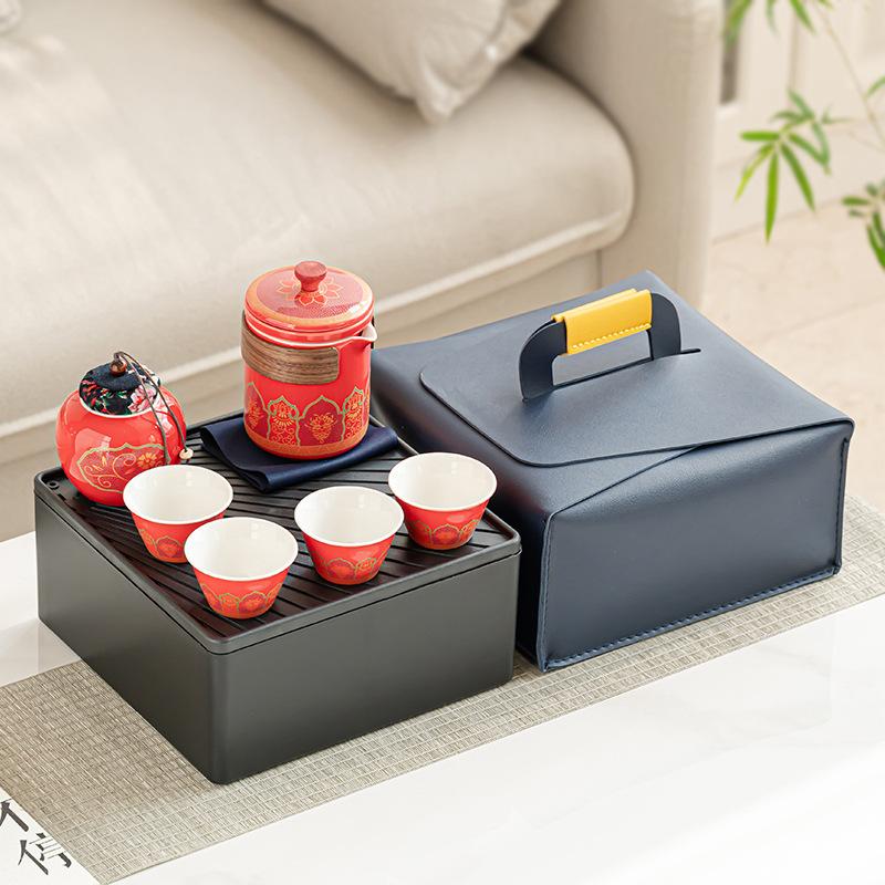 Outdoor Kung Fu Tea Set Portable Travel Tea Set Tea Pot Accompanying Kuaike Cup Business Gift
