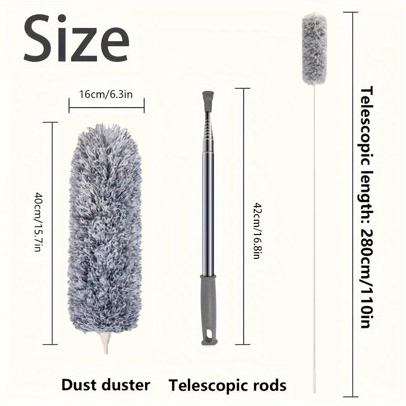 

Сверхдлинная выдвижная щетка для пыли с гибкой головкой, моющаяся щетка для пыли для высоких потолков, вентиляторов, мебели, автомобиля, многоразовый инструмент для уборки