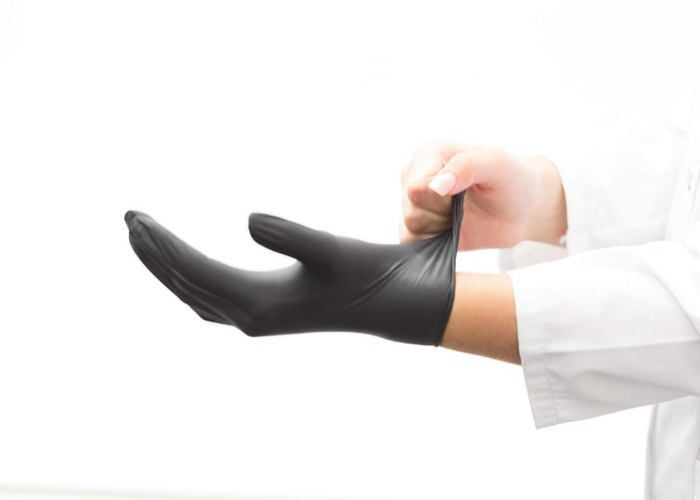 Gant De Chantier Bingold - 619001 - Gants Latex BLACK Jetables Non Poudres, Taille S, Boite De 100