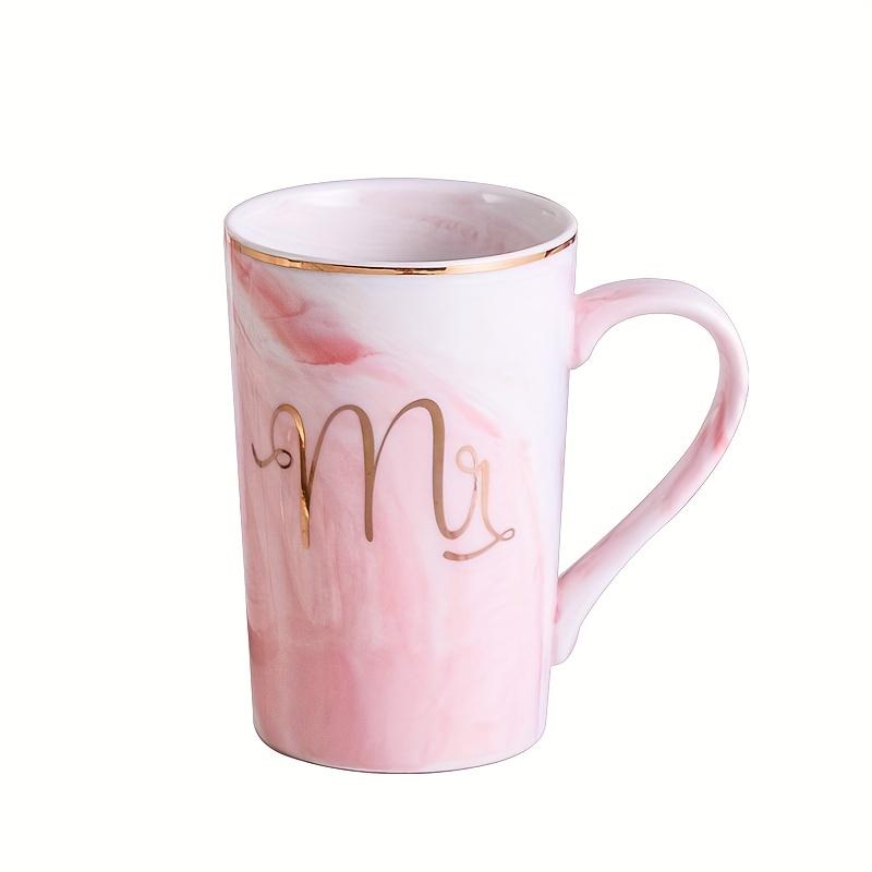 1pc, Simple Nordic Style Ceramic Marble Cup, Good-looking Couple's Cup Set (cup Lid and Spoon) - Very Suitable for Afternoon Tea