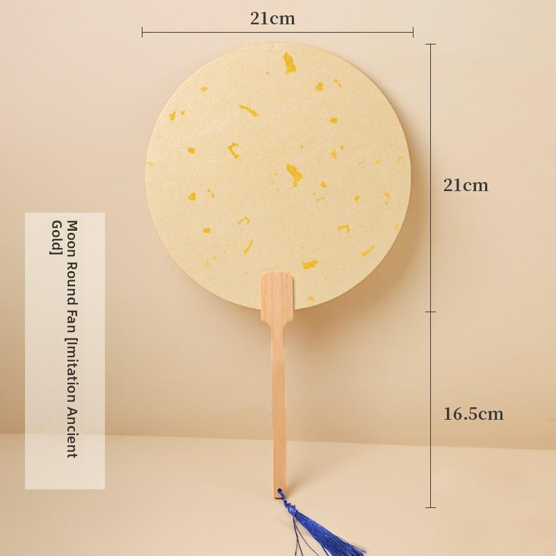 Thiened Blank Xuan Paper Calliaphy Fan DIY Material Kit Hand-Painted Cultural Creative Fan round ape Bamboo Frame
