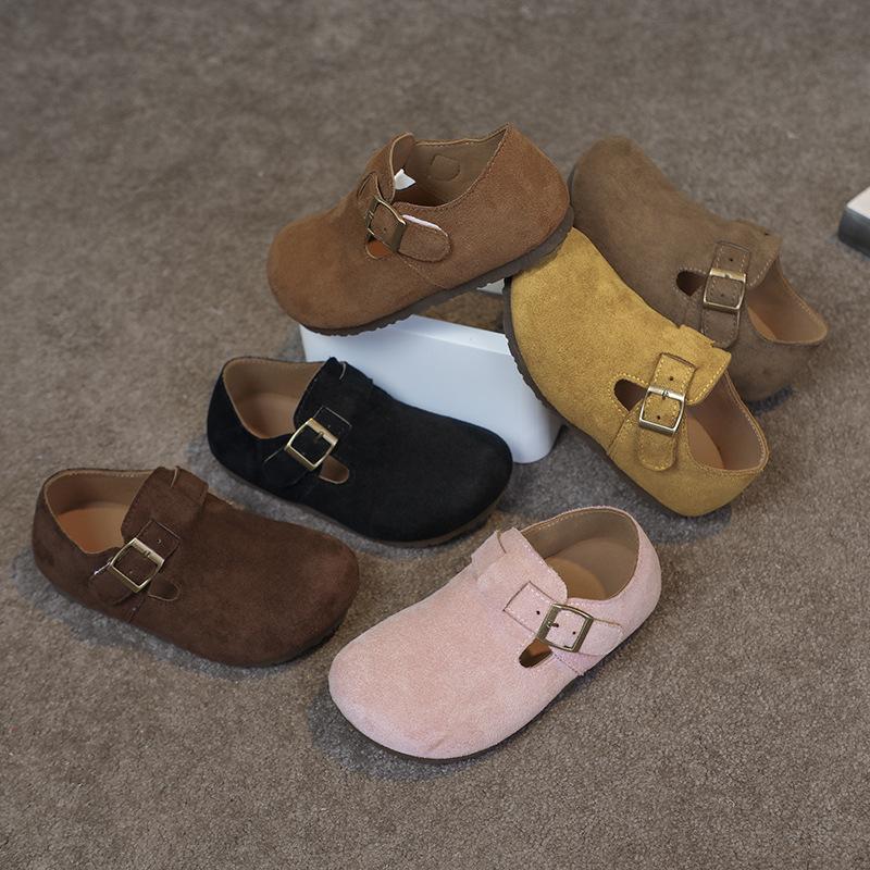 Children Flat Shoes Suede for Spring Kids Non-slip Soft Sole Brand New Boys Girls Leather Shoes Retro Trendy