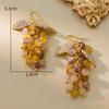 Vintage Western Grape Skewer Agate Colored Stone Earrings Electroplated Simple Luxury Versatile Style