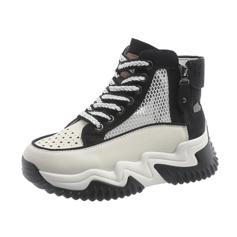 Mesh Women's Platform Shoes Thick-soled Height-enhancing Casual Versatile Sports Shoes Thick-soled Breathable Non-slip Women's Shoes