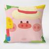 Cute Cartoon Pig Pattern Decorative Pillowcase Living Room Bedroom Square Cushion Pillowcase