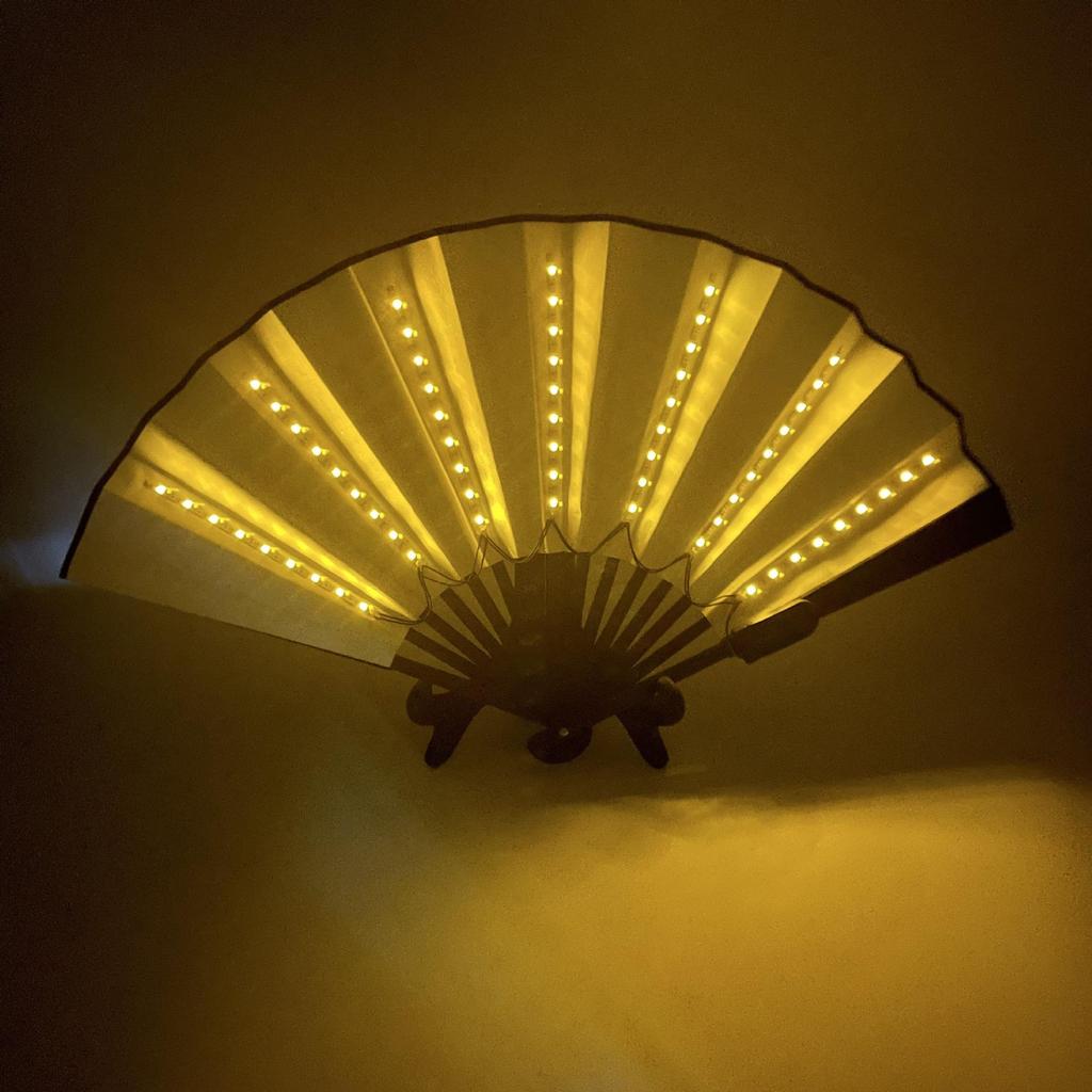 LED Luminous Lace Rose Folding Dance Fan - Chinese Style Wedding Accessory