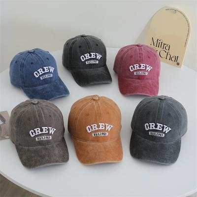 Old Washed Soft Top Baseball Hat for Women's Letter Embroidery New Versatile Baseball Hat for Women's Sun Protection and Sun Protection