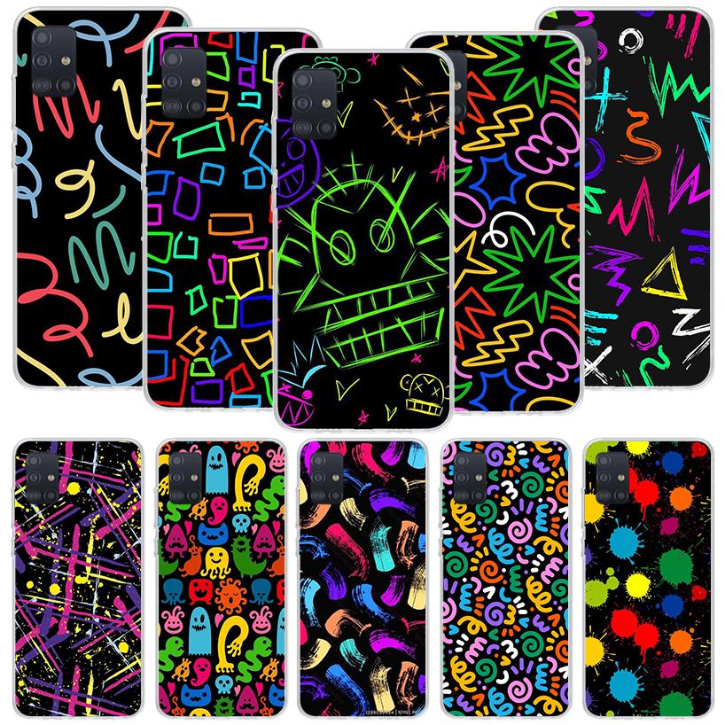 Simple Pattern Graffiti Phone Case for Samsung Galaxy A52 A51 A50S A12 A22 A32 A72 A10S A30S A31 A71 Note 20 Ultra 10 Plus S10 G