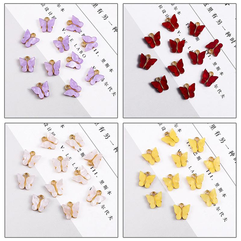 4pcs/lot 13x12.5mm Cute 8 Color Charms High Quality Jewelry Accessories Earrings DIY Butterfly Handmade Popular For Jewelry Making Pendants  Beads