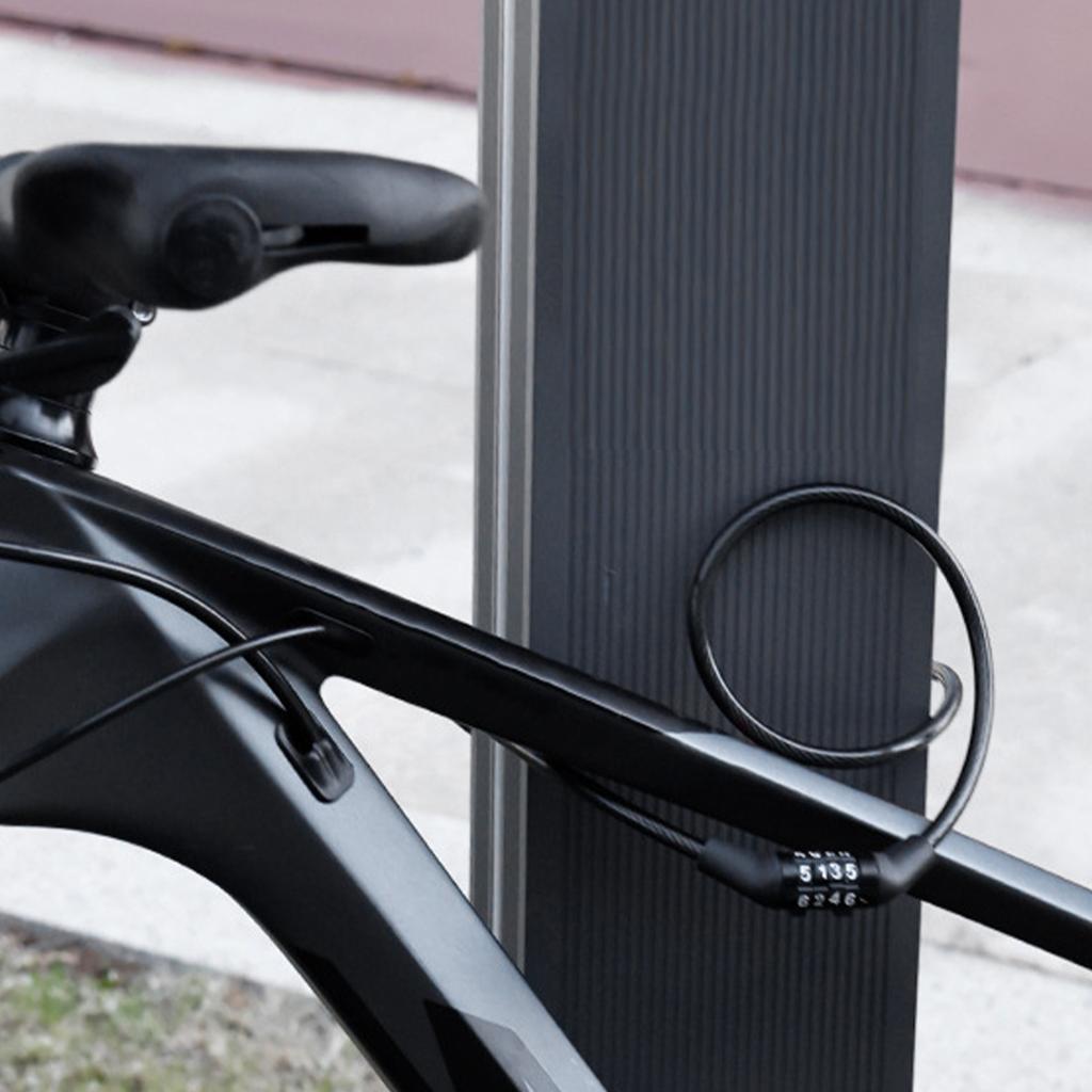 Fahrradschloss 4-stelliger Code Diebstahlschutz Stahlkabel-Schloss für Mountainbikes Elektrofahrräder
