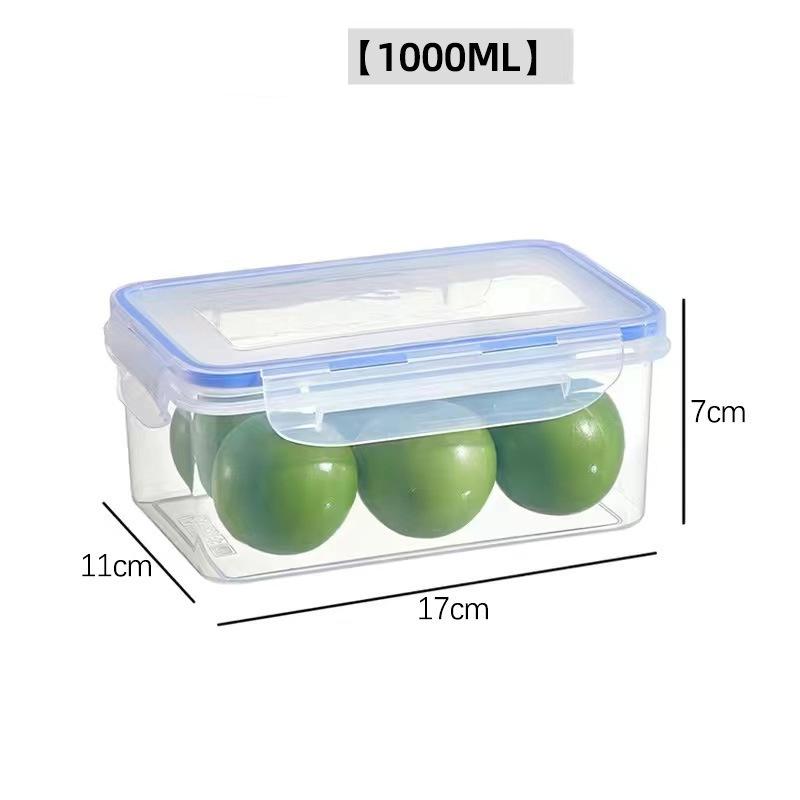 Sealed Rectangular Refrigerator Storage Box with Lid Plastic Trasparent Crisper Food Containers Stackable Microw