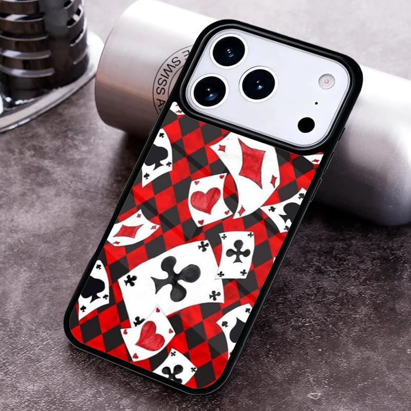 

Poker Playing Card Phone Case for iPhone 17 16 15 Pro Max Air 14 13 12 11 Plus Shockproof Capa Cover iPhone 15
