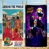 Around The World Daft Punk Big Microfiber Beach Towels Quick Dry Towel Sand Beach Towels Pool Towel for Travel Swim Pool Yoga