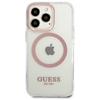 Guess Guhmp13Lhtrmp Iphone 13 Pro / 13 6,1 Różowy/Pink Twarde Etui Metalowa Konturka Magsafe