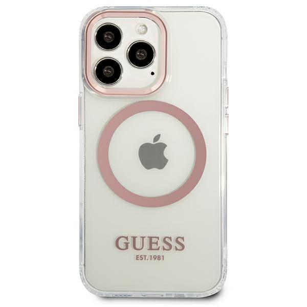 Guess Guhmp13Lhtrmp Iphone 13 Pro / 13 6,1 Różowy/Pink Hard Case Metal Outline Magsafe