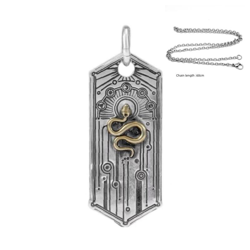 

Buyee 925 Sterling Silver Male Pendant Chain Elegant Golden Necklace for Men Women Fashion Unique Animal Fine Jewelry Chain Gift