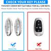 QBUC for Hyundai Key Fob Cover with Key Chain, Upper Leather + Soft TPU Car Key Case for Hyundai Ioniq 6 Grandeur GN7 KONA Elanrtra Santa Fe Tucson