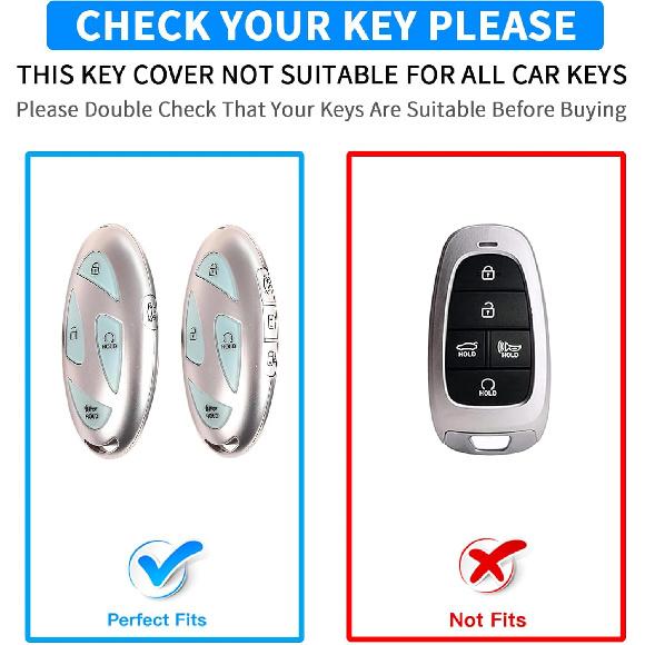 QBUC for Hyundai Key Fob Cover with Key Chain, Upper Leather + Soft TPU Car Key Case for Hyundai Ioniq 6 Grandeur GN7 KONA Elanrtra Santa Fe Tucson