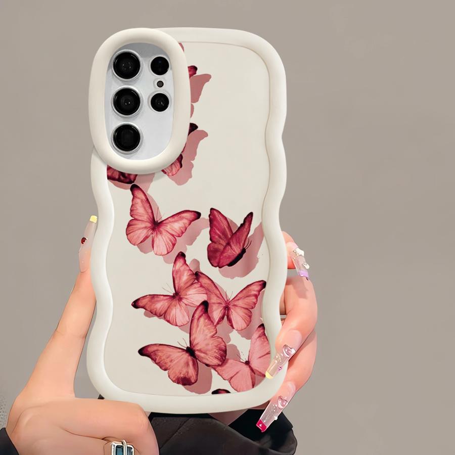 Soft Phone Cover Case for Samsung Galaxy S23 Plus S25 S24 A25 S20 FE A26 S22 Ultra S21 A54 A34 A36 A55 A35 A24 Cartoon Butterfly