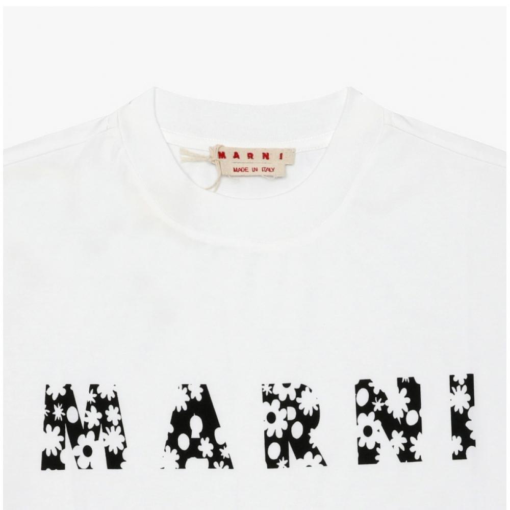Marni Women S ShorT Sleeve T ShirT Flower Logo ThjeT49p15 uScx50 Flw01