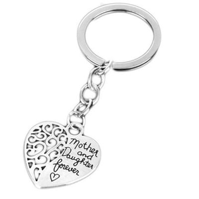 Portachiavi a forma di cuore cavo per sempre, regalo per la festa della mamma, per la mamma e la figlia