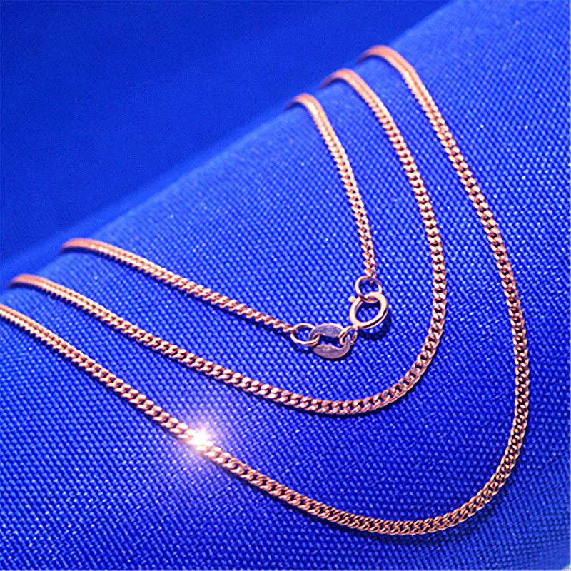 Exquisite Russian 585 Purple Gold Plate Chain Necklace Simple Atmosphere Classic Fashion Luxury Rose Gold Plated Necklace