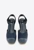 Espadrilles compensées à lacets pour femme Wittchen, Bleu marine, Matière synthétique