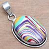 Pendant Rainbow Calsilica Gemstone Mother'Day Gift Silver Jewelry 1.75"