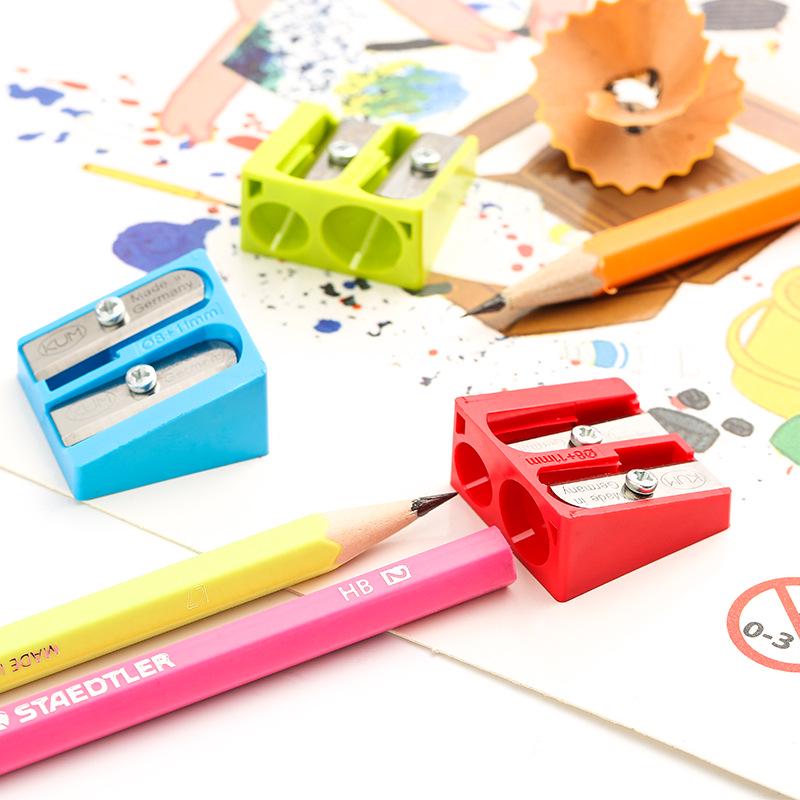 KUM 410K Double Hole Pencil Sharpener with High Hardness and Sharpness Blades, 8mm & 11mm, Brand New PS Plastic.