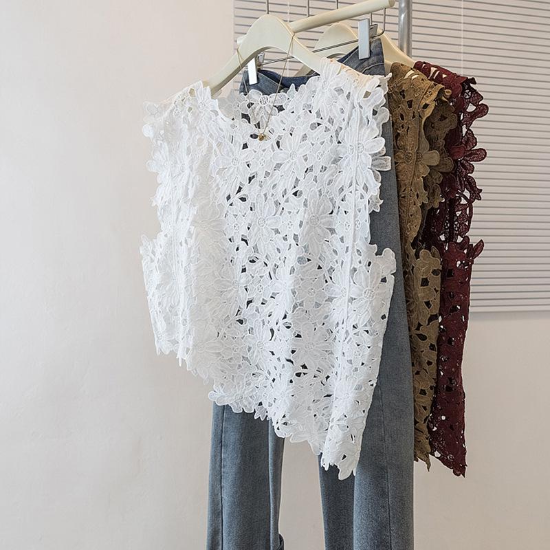 2026 Plus Size Women s Korean Fashion: Versatile, Slimming, High-End Hollow Knit Top M