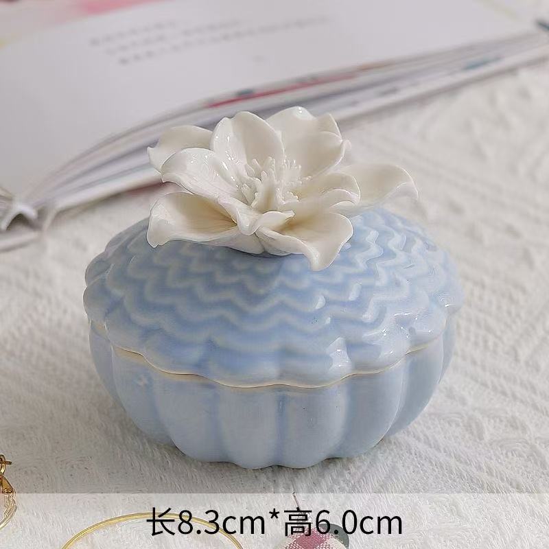 

Handmade Ceramic Jewelry Box Rose Dolphin White dove Jewelry Box Vintage Blue White Jewelry Engagement Ring Box Unique gift