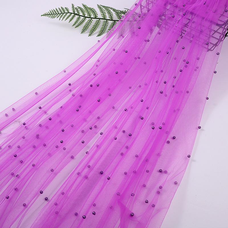 3D Pearl Beaded Mesh Wedding Dress Table Runner