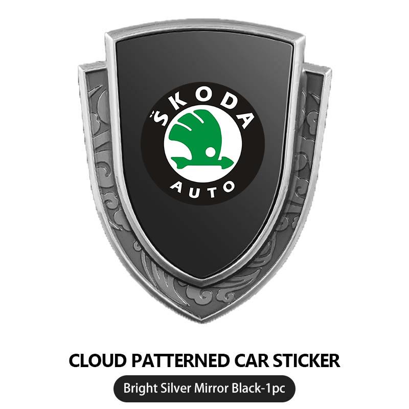 AAAAS1 Stylizacja Samochodu 3D Tarcza Metalowy Emblemat Odznaka Naklejka Dekoracja Naklejka Dla Skoda S Kodiaq Octavia 2 3 Yeti Karoq Rapid Fabia VII VRS