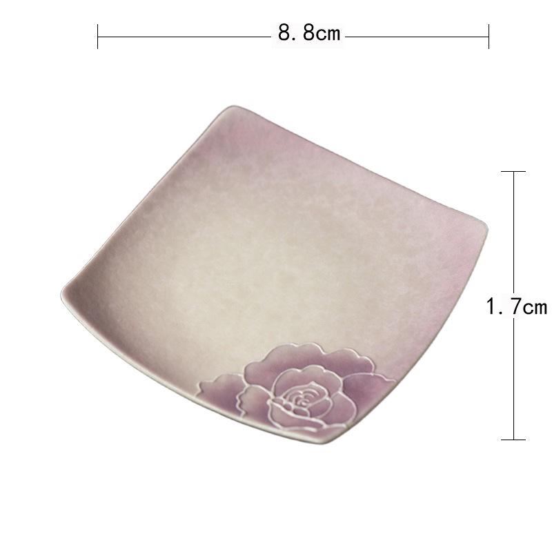 Miyang Purple Matte Gradient Hand-painted Rose Ceramic Tea Set Default Item