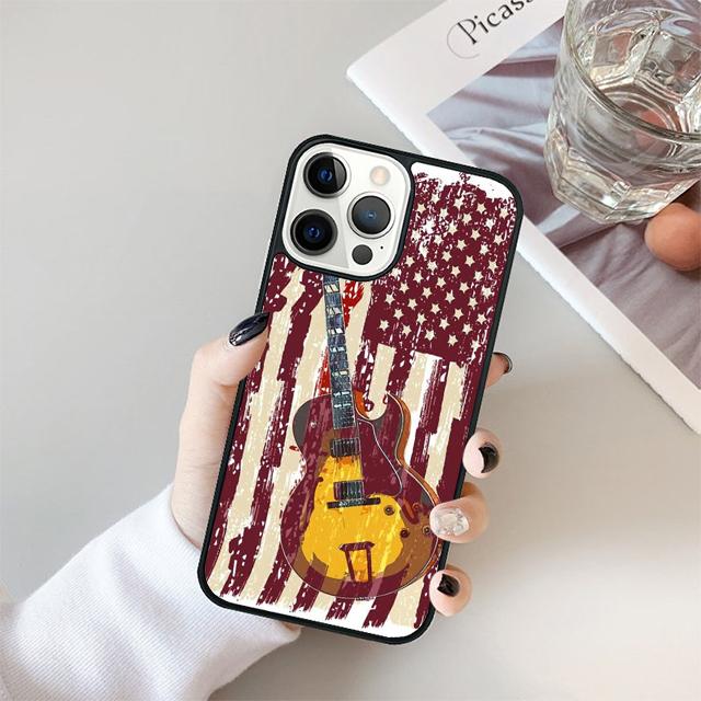 Guitar Music Black Soft Phone Case Cover For iPhone 17 Air 15 16 14 13 12 Pro Max 11 Pro Max Plus Coque Shell