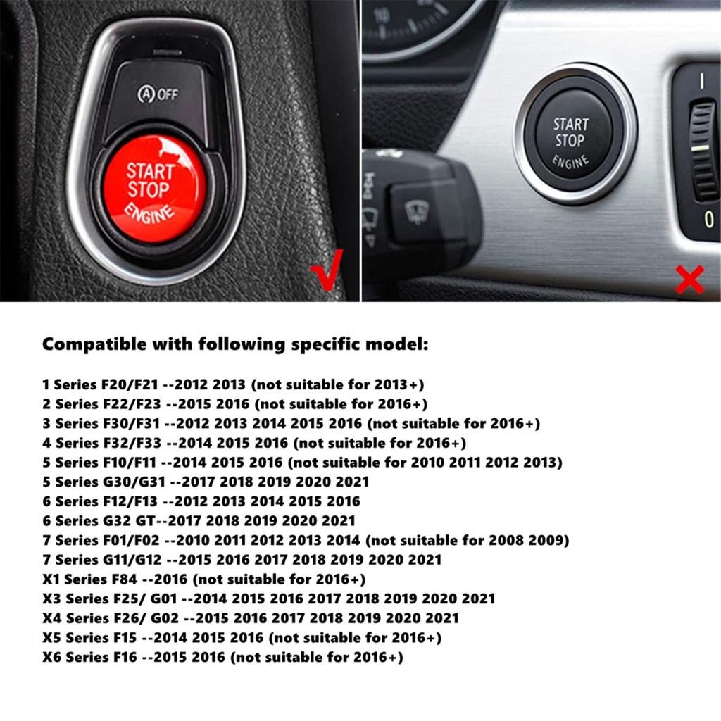 Engine Push Start Stop Button Car Accessories Interior Trim BMW 1 2 3 4