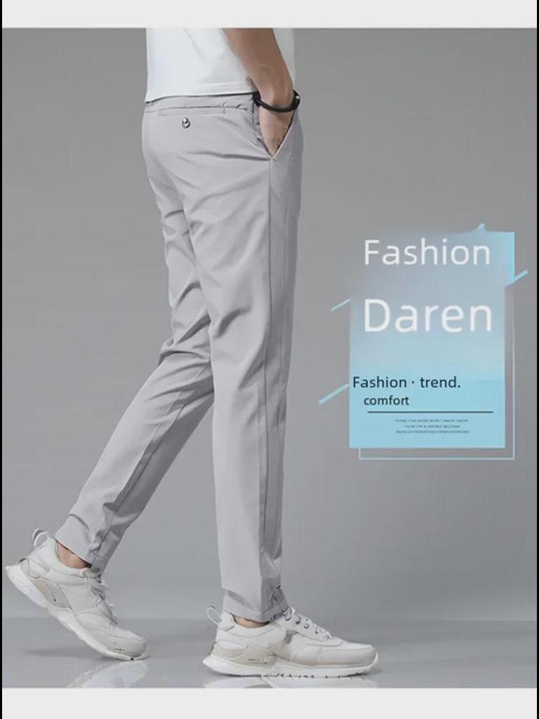Men's Quick-Dry Spring/Autumn Casual Elastic Slim Straight Breathable Sports Trousers