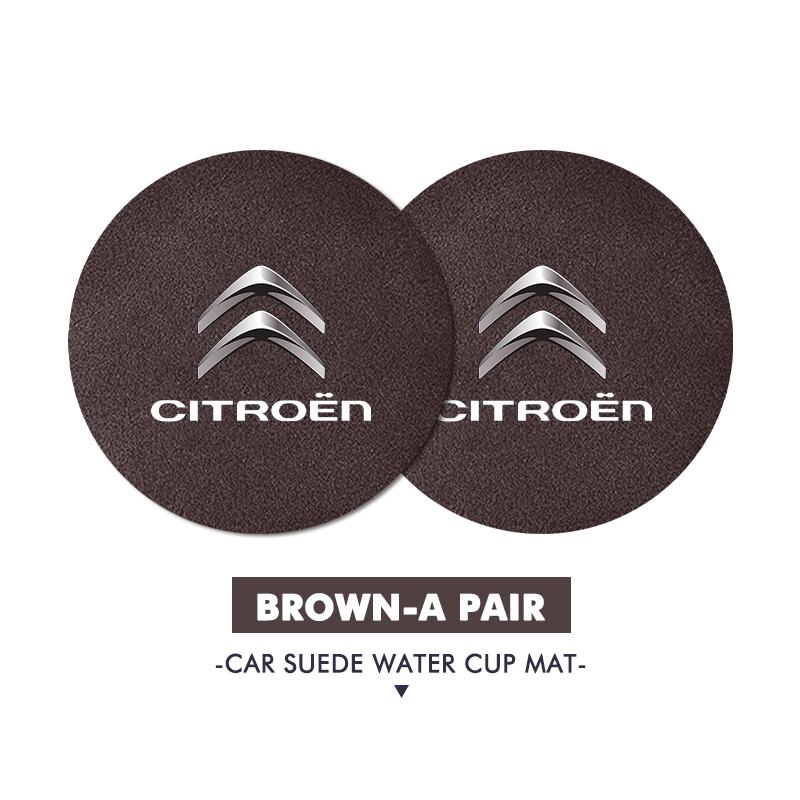 OCDK9 2pcs Car Coaster Anti Slip Mat Water Cup Pad Accessories For Citroen Grand Berlingo Jumper Celysee Xsara Picasso Aircross