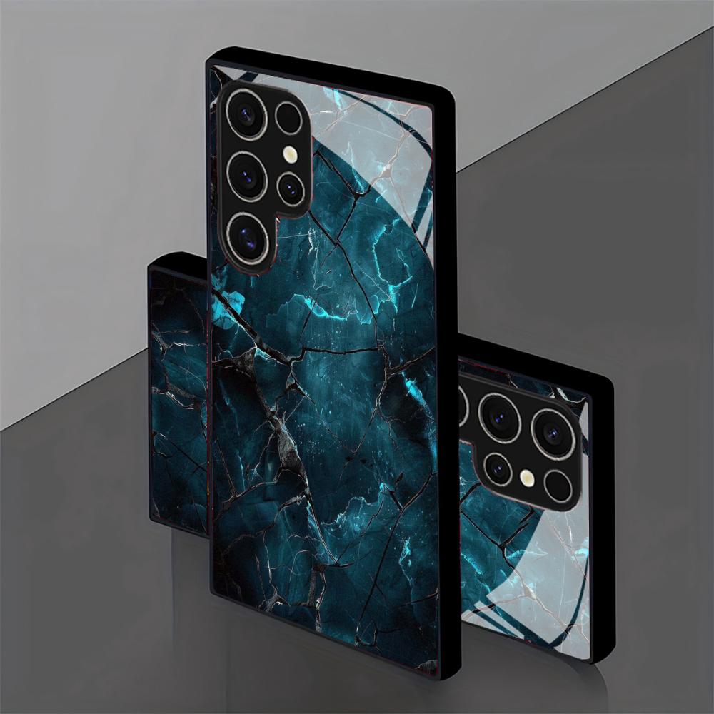 Šaunus raštas stiklinis telefono dėklas, skirtas Samsung Galaxy S26 S25 S24 S22 S23 Ultra S21 S20 Plus 5G, matinis, neslystantis, pilnas dangtelis